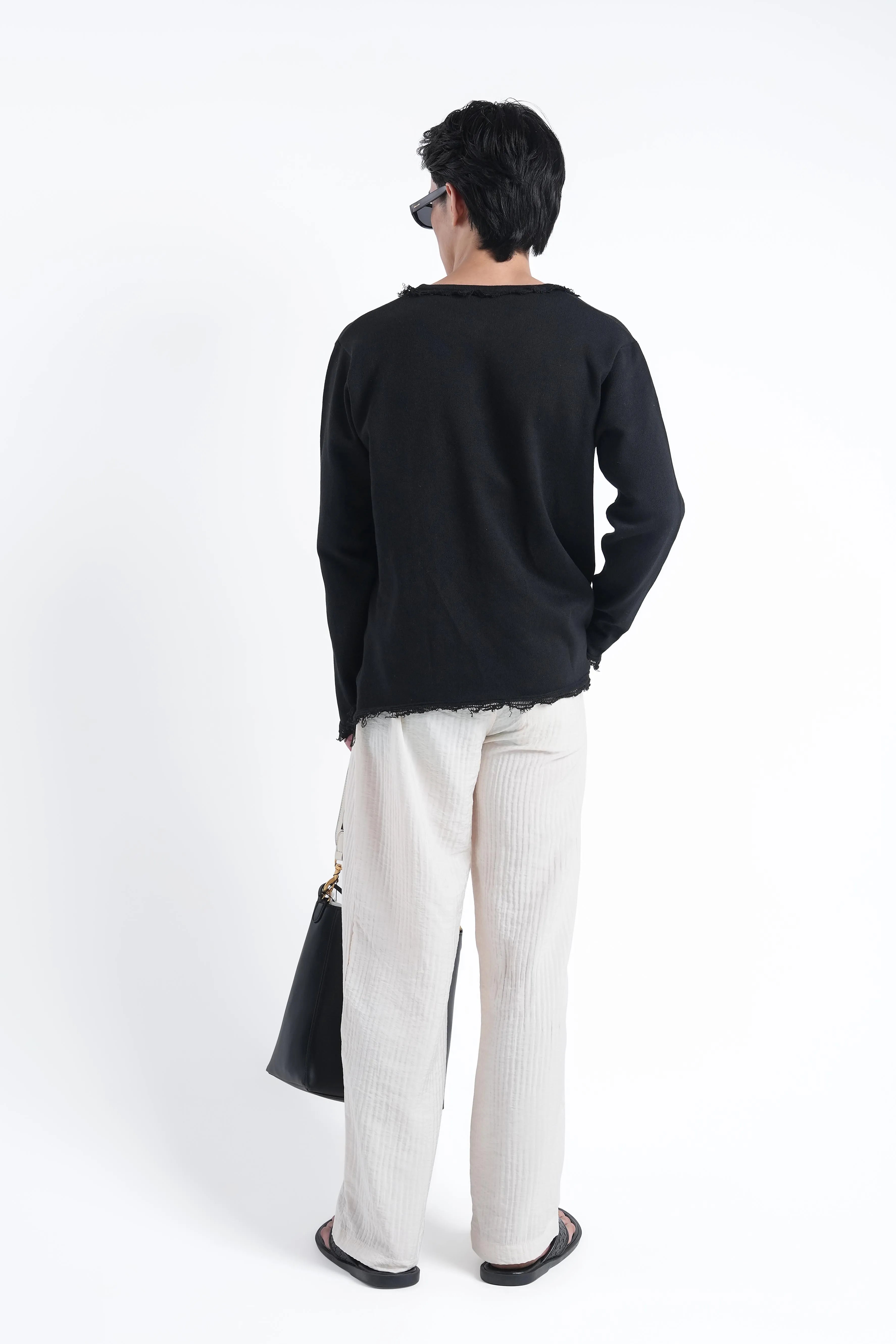 Black Raw Edge Knit