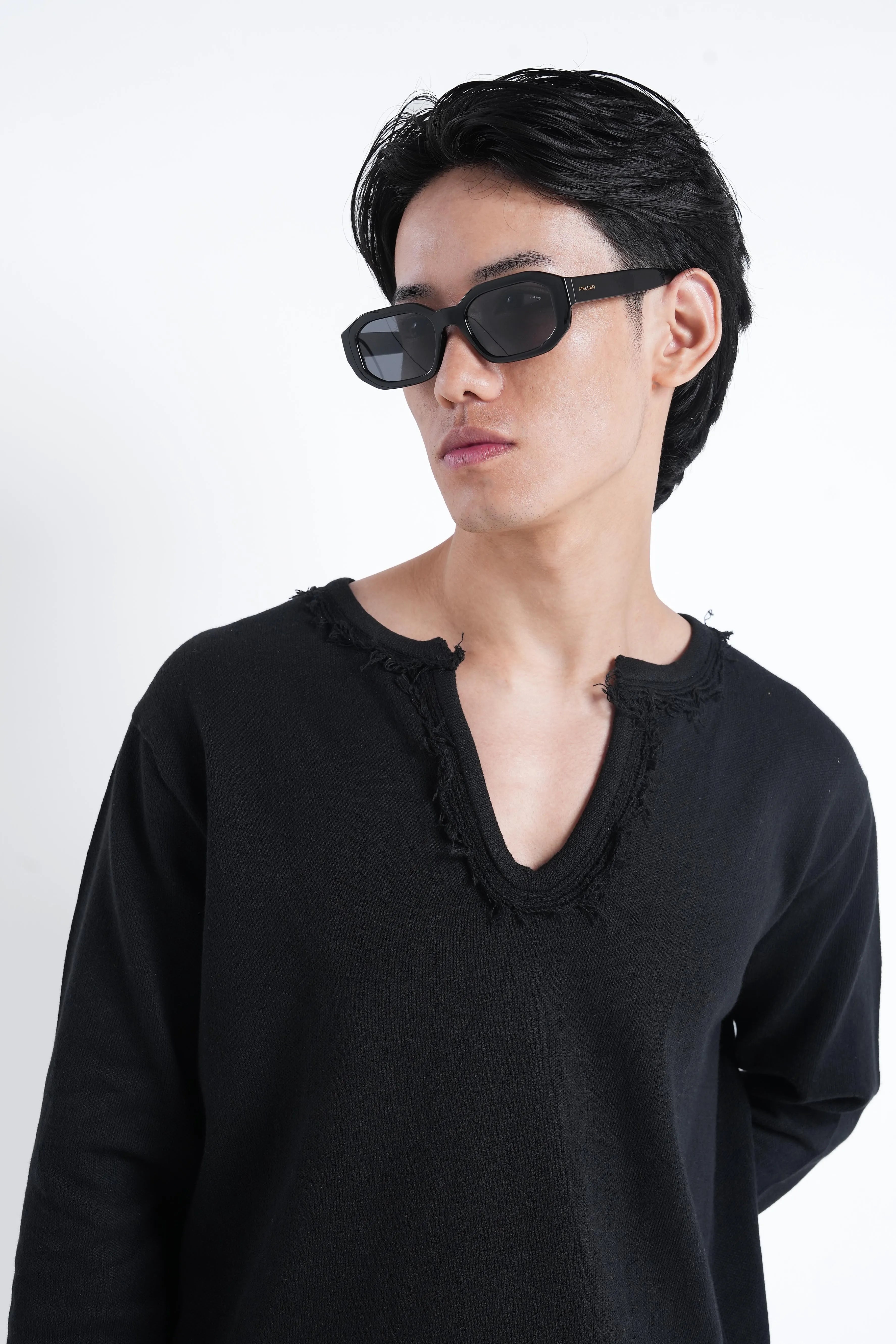 Black Raw Edge Knit