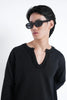 Black Raw Edge Knit