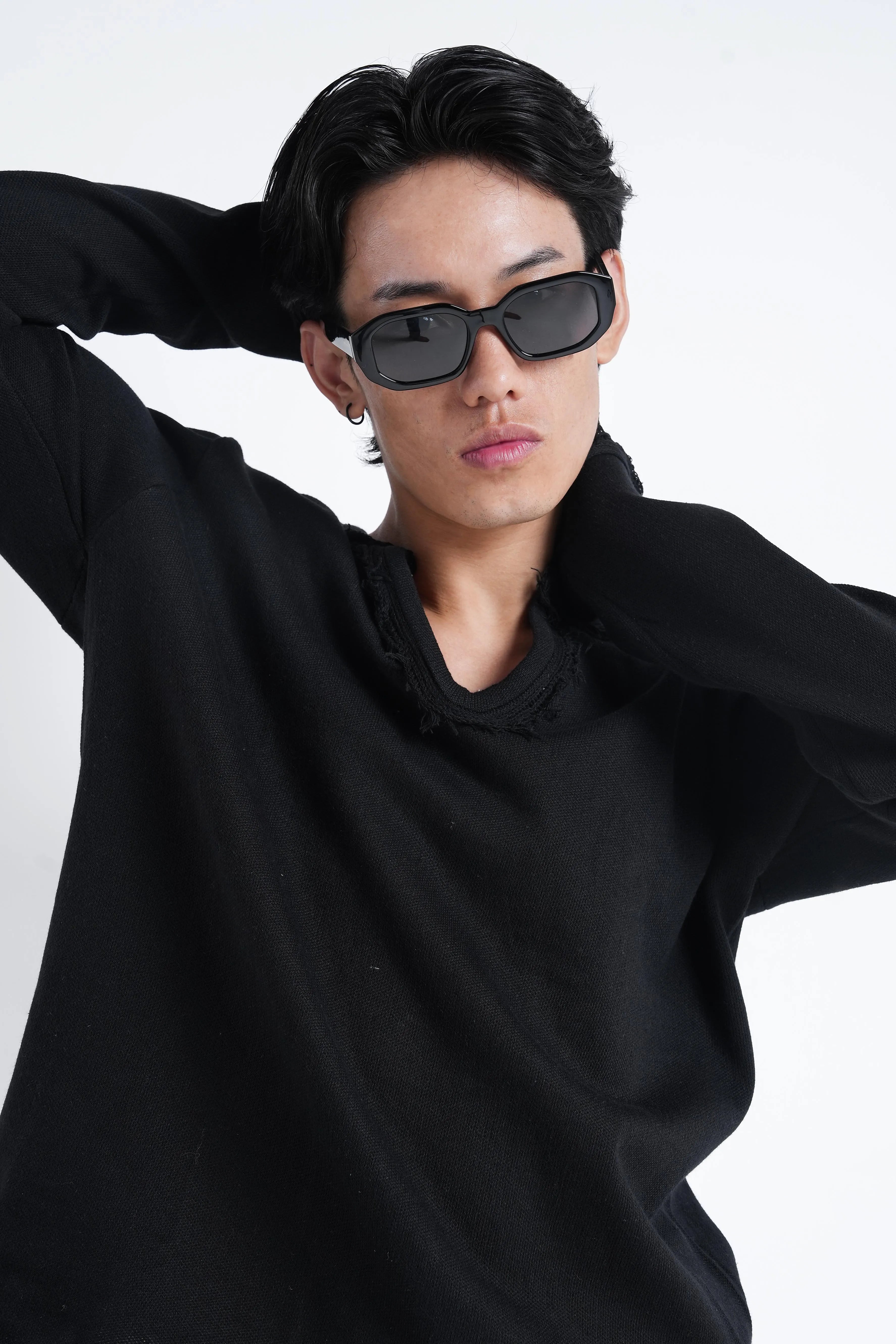 Black Raw Edge Knit