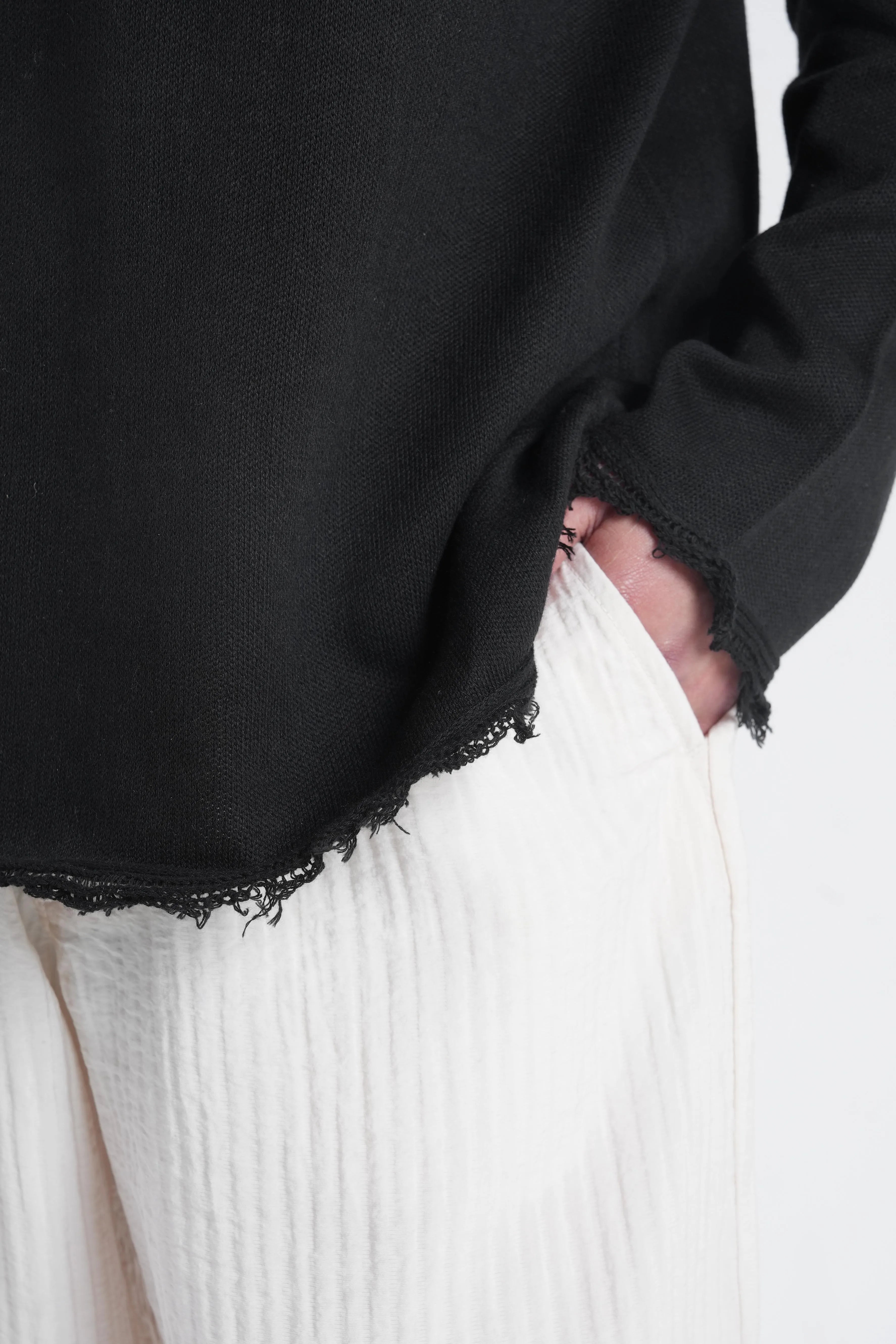 Black Raw Edge Knit
