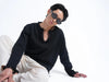 Black Raw Edge Knit