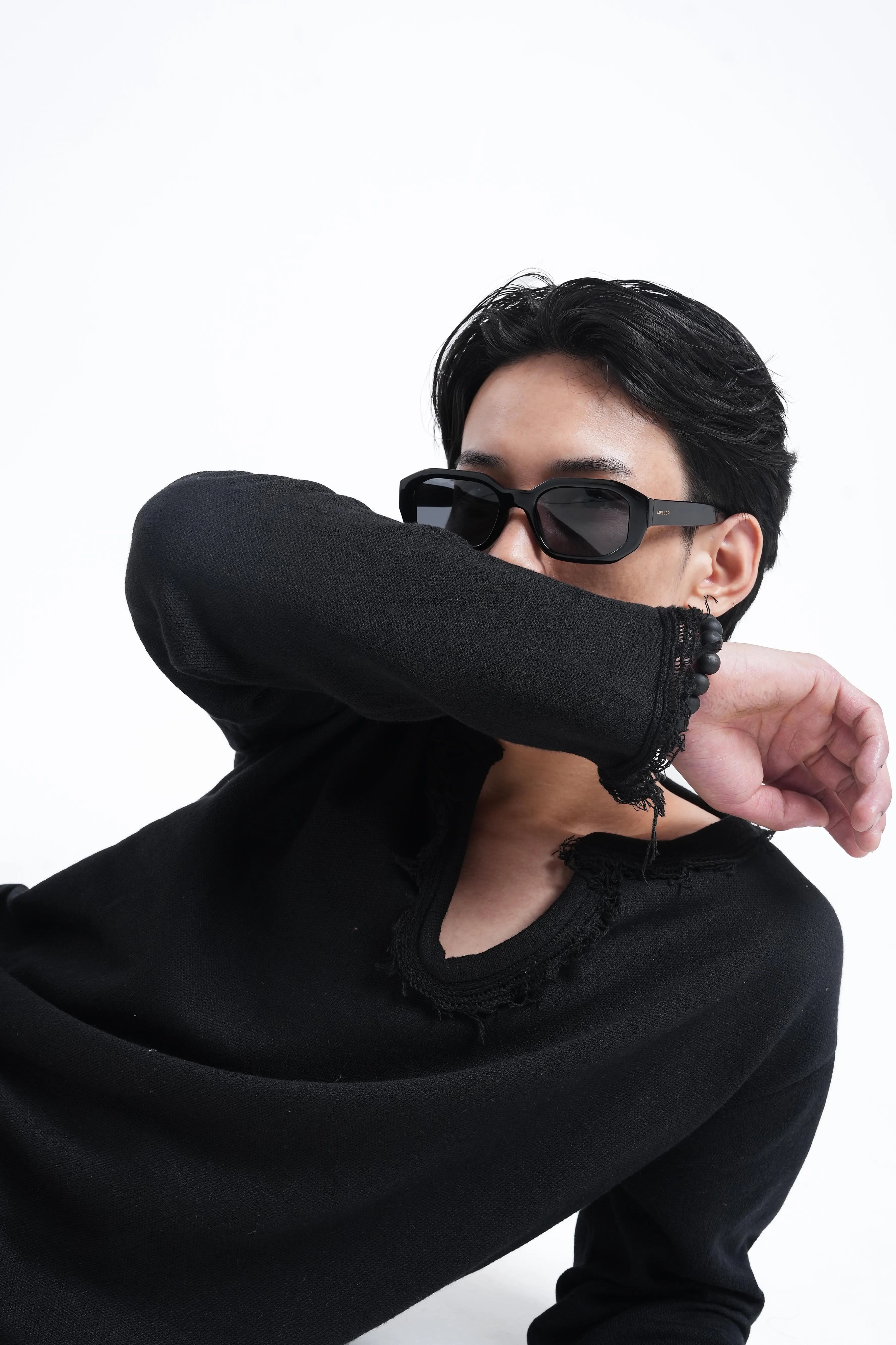 Black Raw Edge Knit