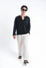 Black Raw Edge Knit