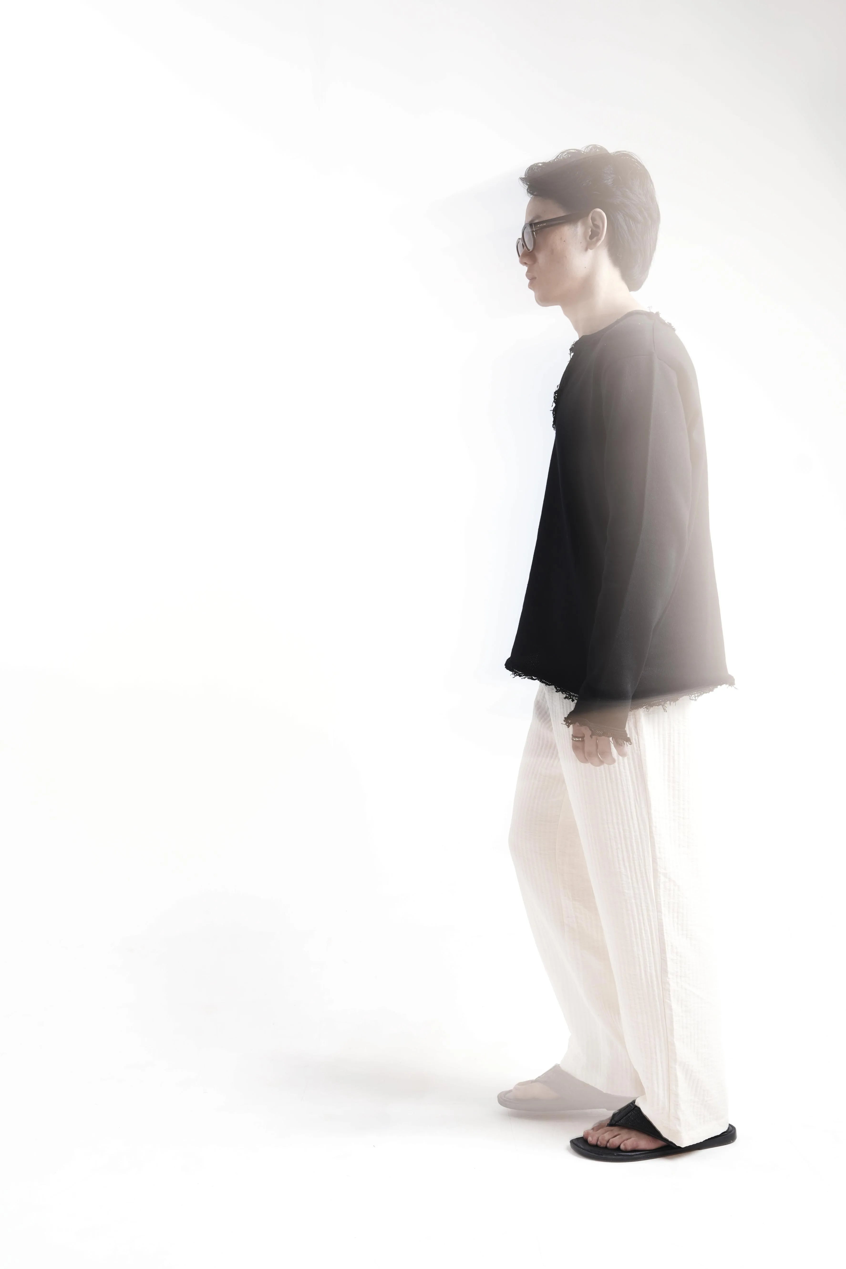 Black Raw Edge Knit