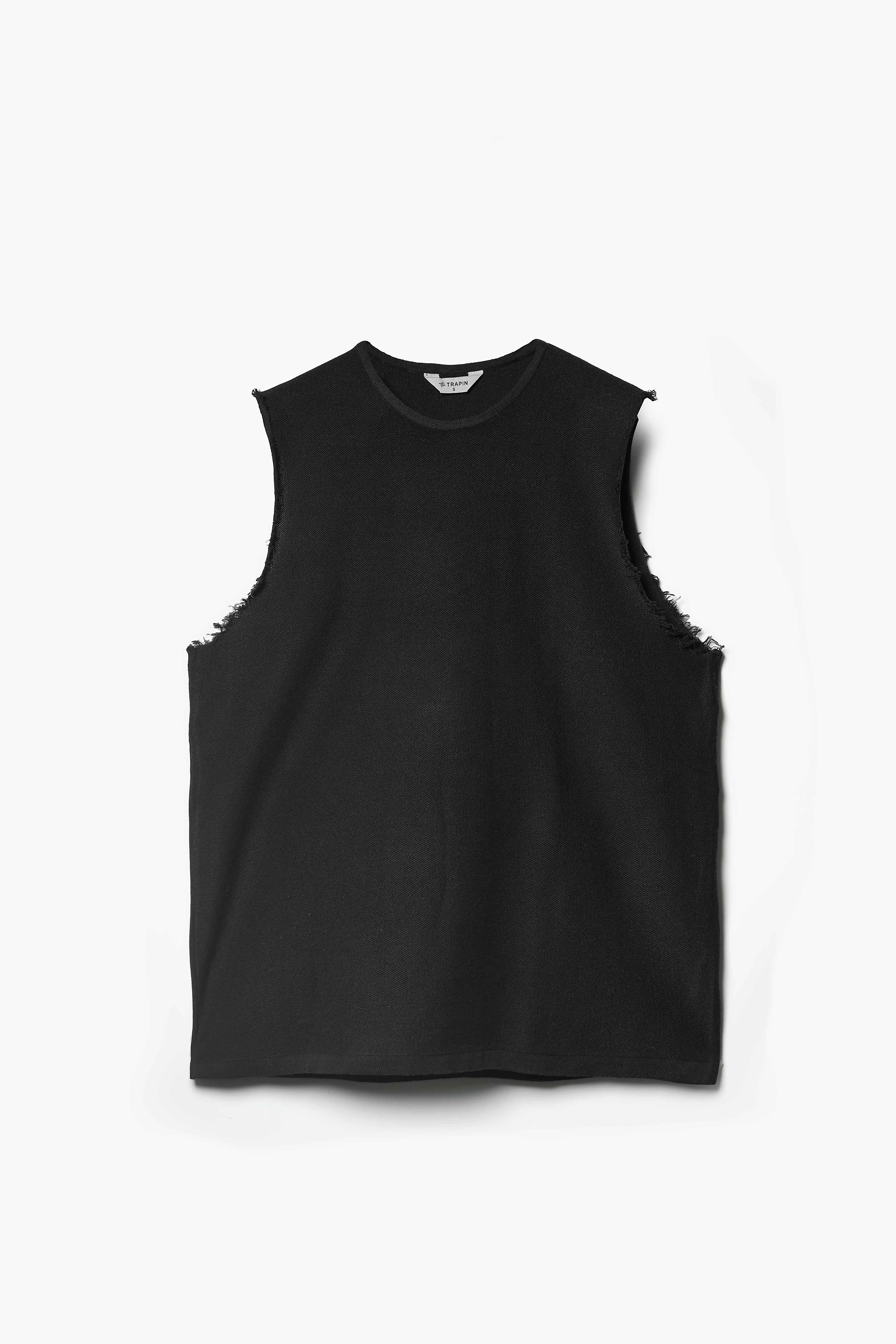 Jet Black Jacquard Knit Tank Top