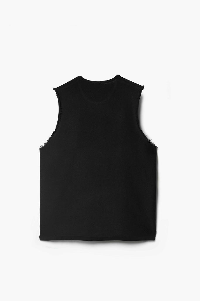 Jet Black Jacquard Knit Tank Top
