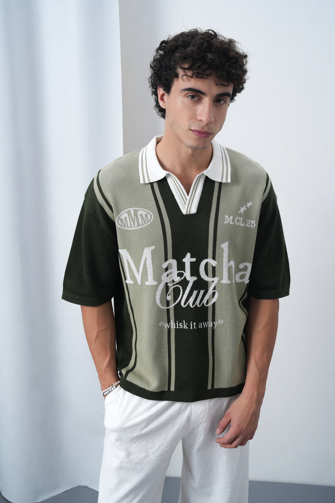 Matcha Club Boxy Oversized Knit T-shirt