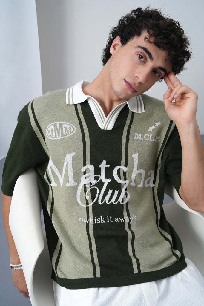 Matcha Club Boxy Oversized Knit T-shirt