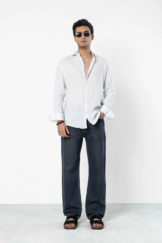 Dusk Blue Faded Straight Fit Jeans