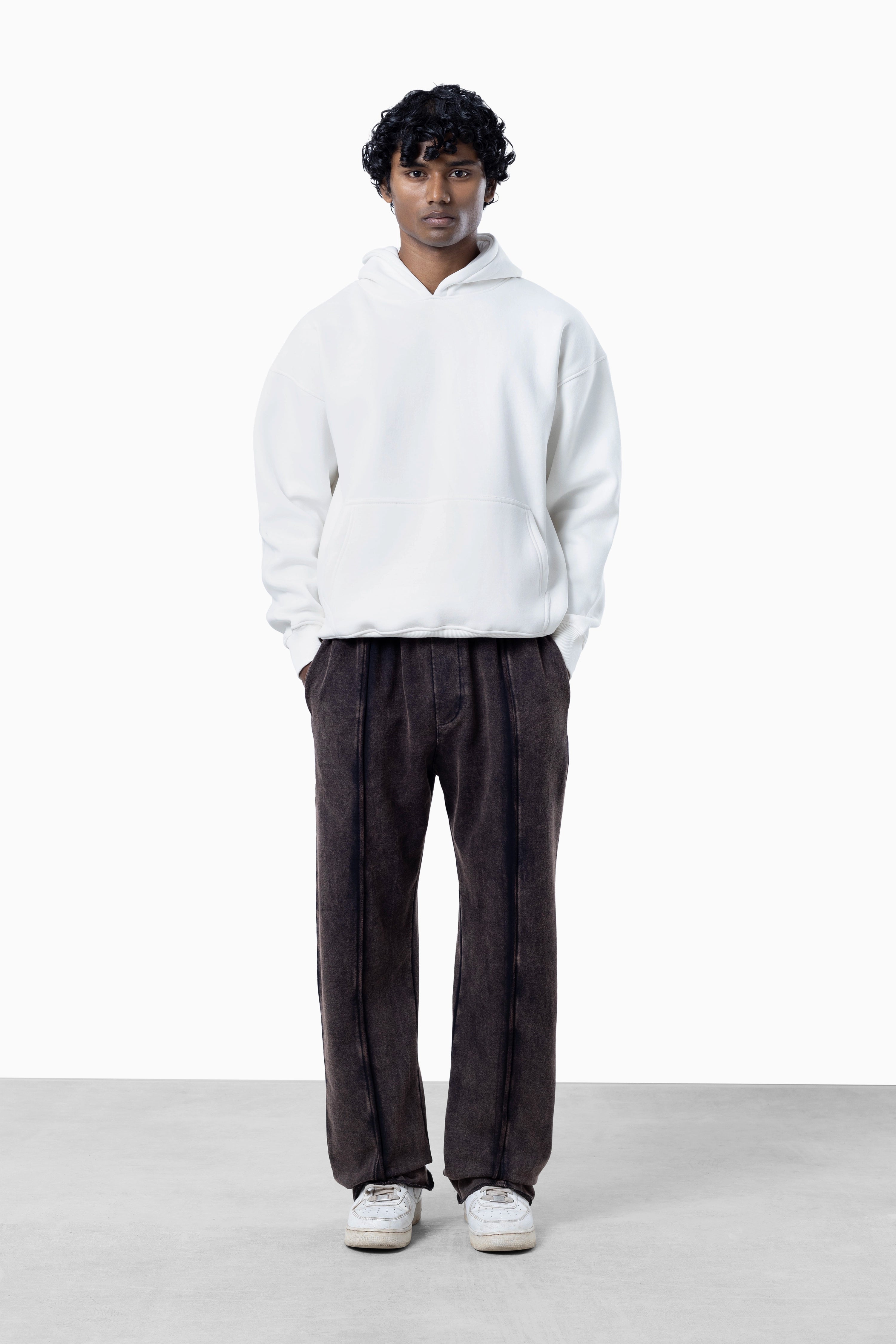 Brown Faded Loose Fit Sweatpants