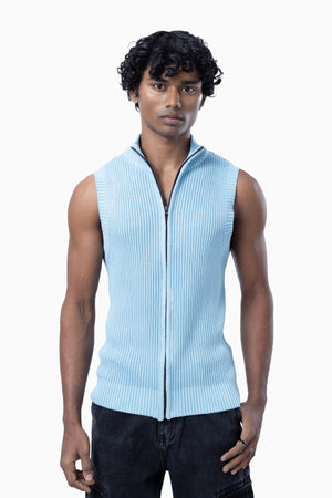 Arctic Blue Zipper Vest