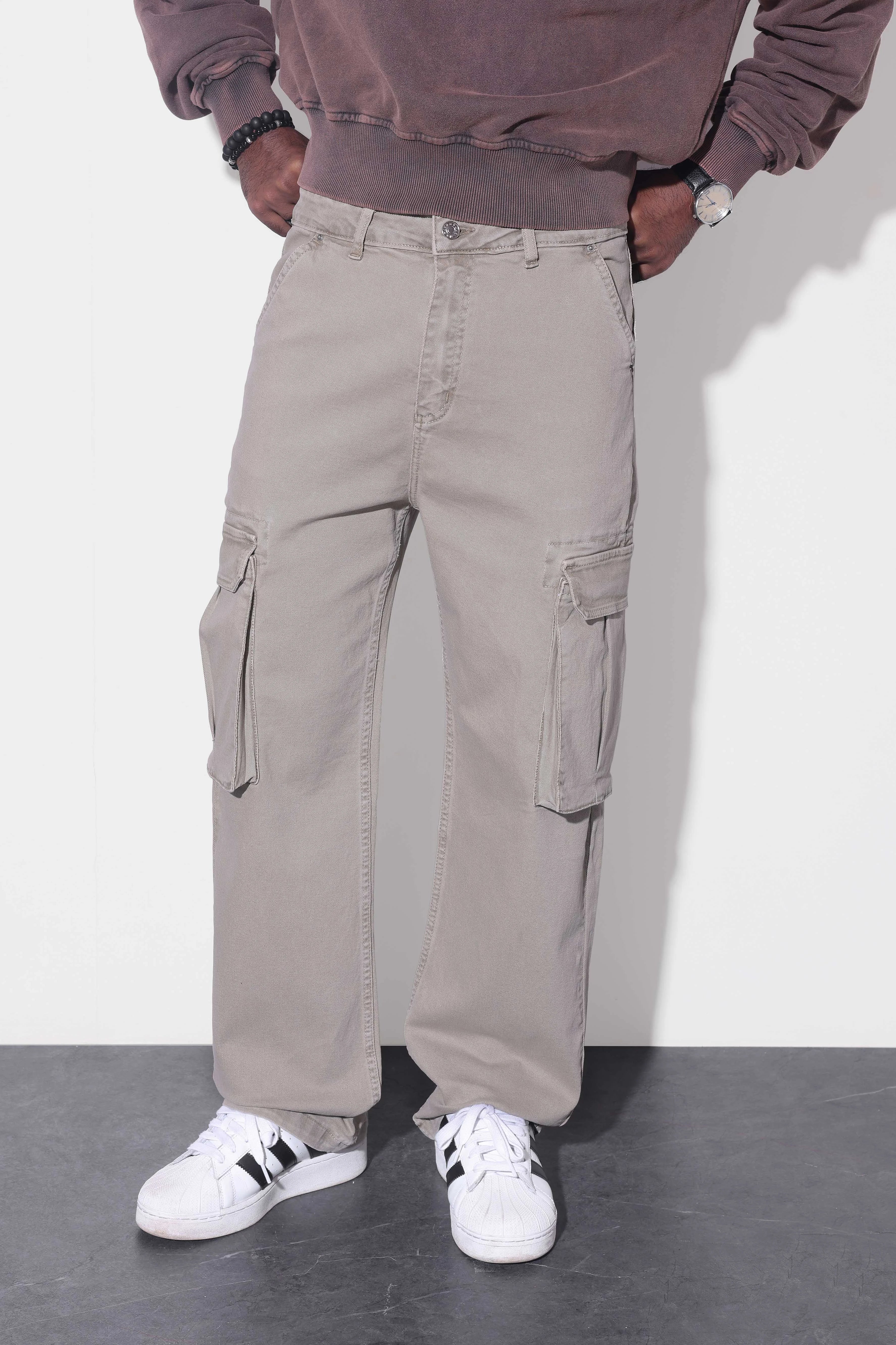 Beige Utility Cargos