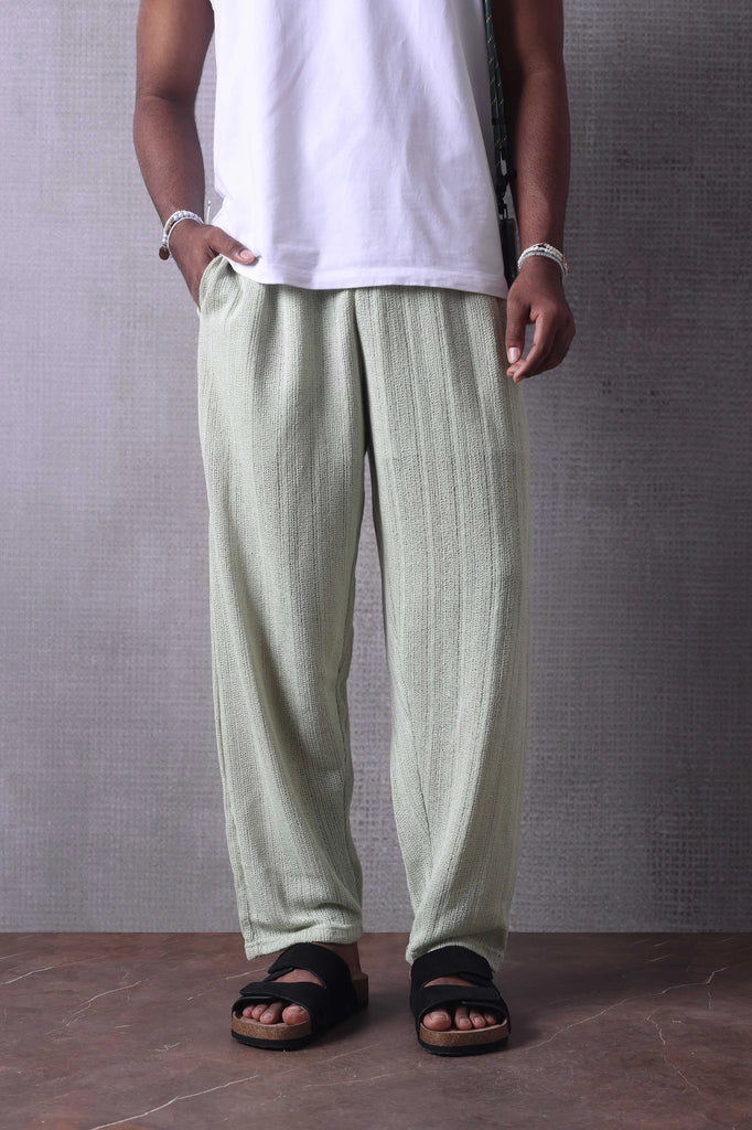 Pistachio Green Jacquard Trouser
