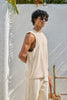 Beige Jacquard Knit Tank Top