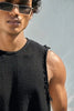 Jet Black Jacquard Knit Tank Top