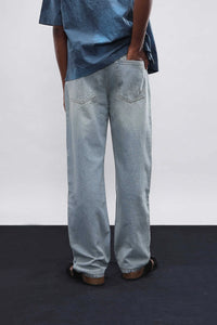 Light Blue Faded Skater Fit Jeans